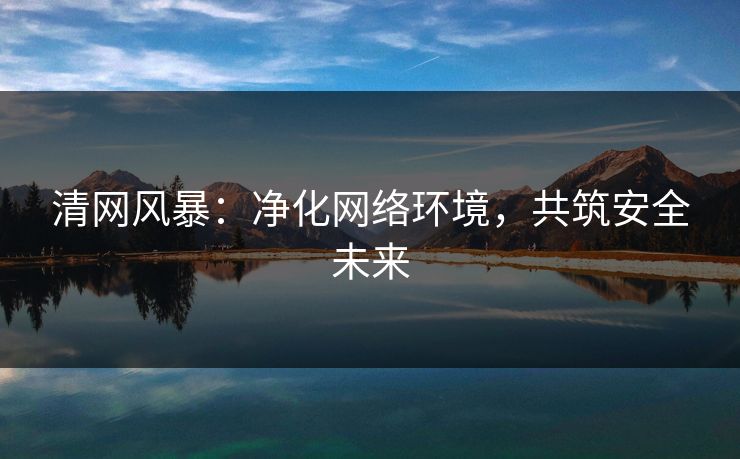 清网风暴：净化网络环境，共筑安全未来