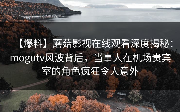 【爆料】蘑菇影视在线观看深度揭秘：mogutv风波背后，当事人在机场贵宾室的角色疯狂令人意外
